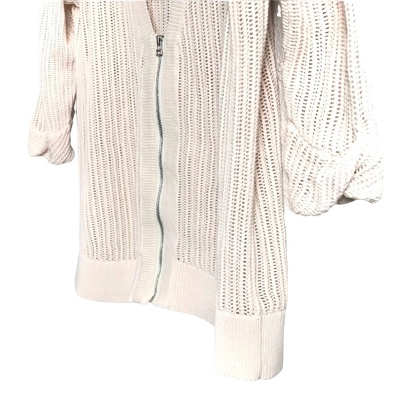 Urban Outfitters Silence + Noise Cotton Full Zip Cream Large Cardigan - Picture 2 of 7